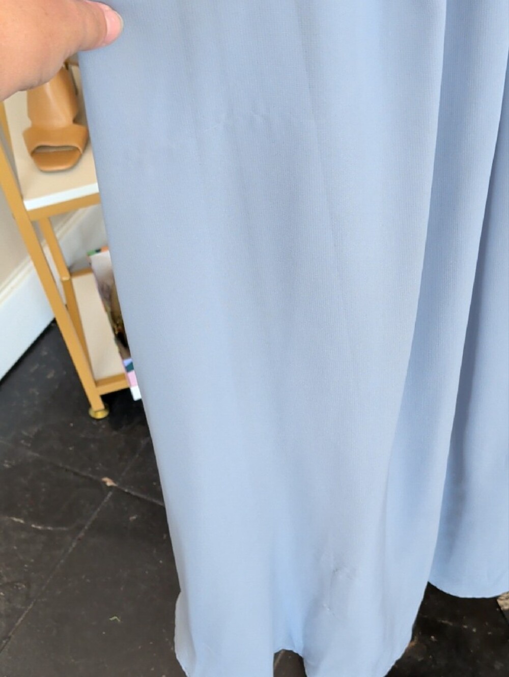 Light Blue Off-Shoulder Ruffle Maxi Dress - Picture 4 of 4